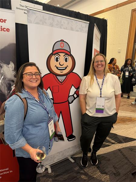 Posing with Brutus Buckeye (Lisa is from Ohio!)